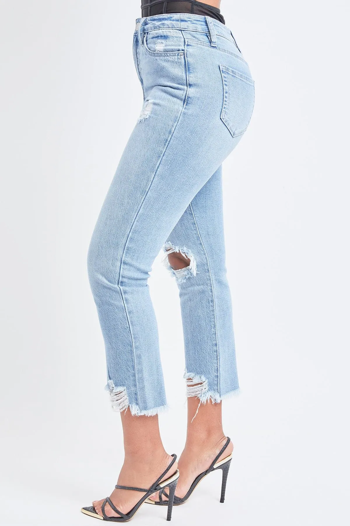 Women's Dream Cropped Frayed Slim Straight Jeans