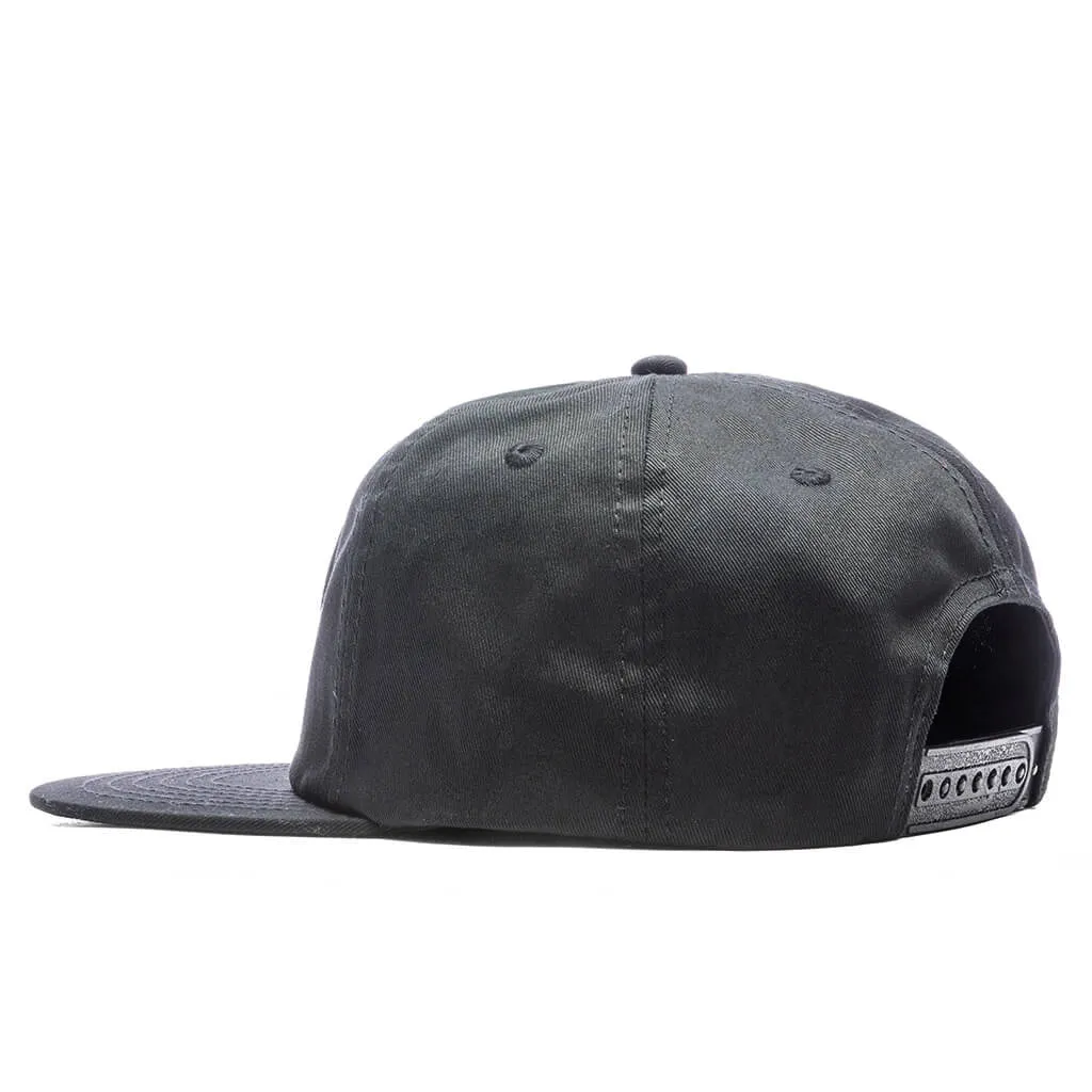 Yin Yang Twill 6 Panel Cap - Black