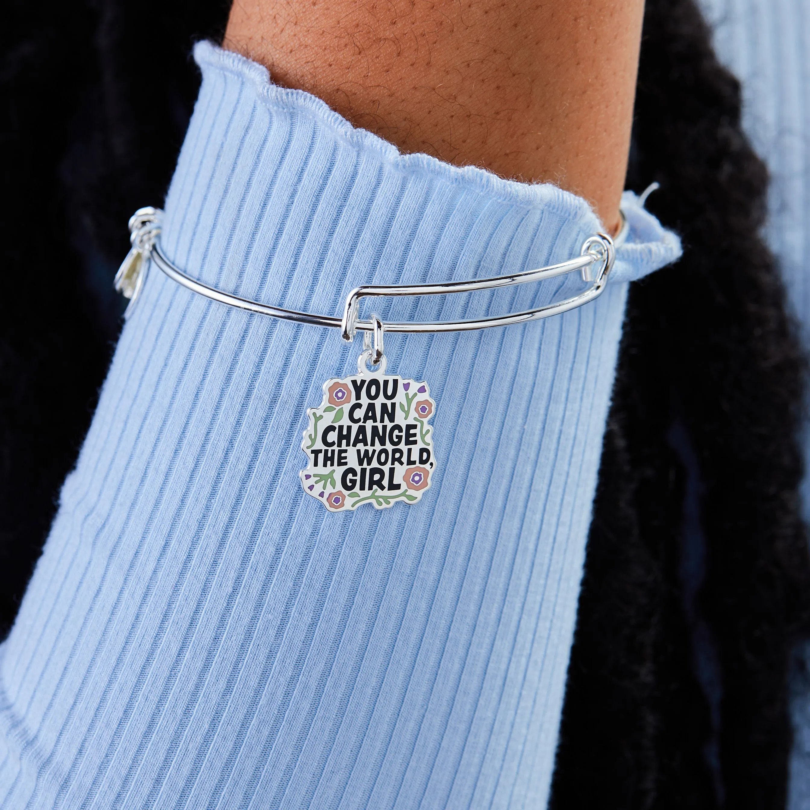 'You Can Change the World Girl' Charm Bangle