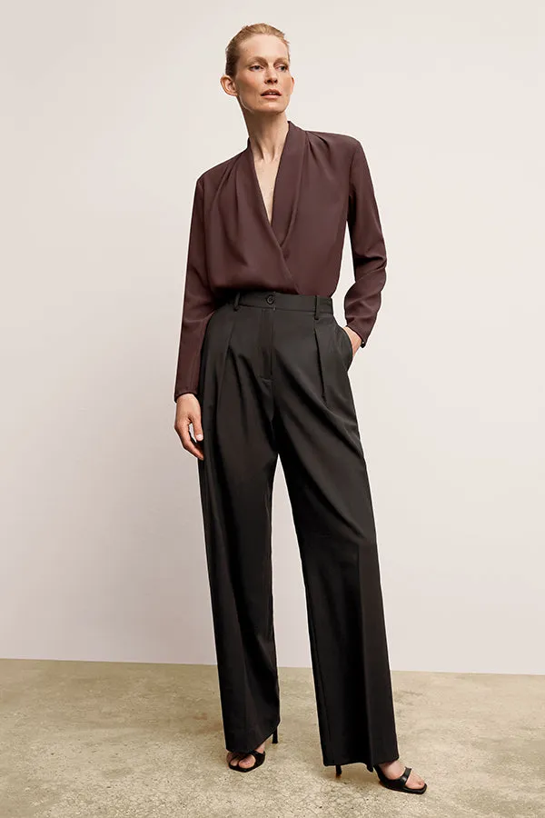 Zuri Pant - Washable Wool Twill :: Black