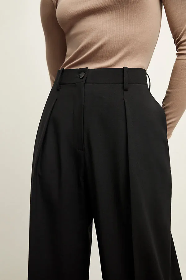 Zuri Pant - Washable Wool Twill :: Black